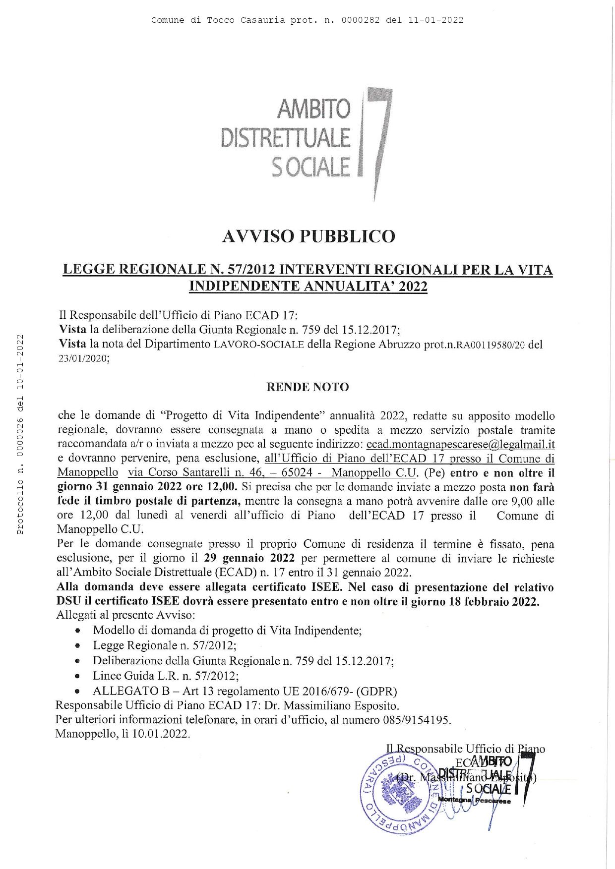 AMBITO DISTRETTUALE SOCIALE 17: AVVISO PUBBLICO 